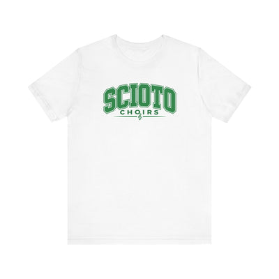 Adult Unisex Dublin Scioto Choirs Varsity Block Letter Graphic Short Sleeve Soft Tee