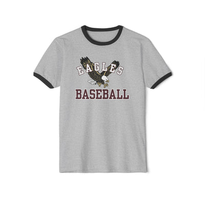 Adult Unisex Flying Baseball Eagle Graphic Short Sleeve Ringer Tee