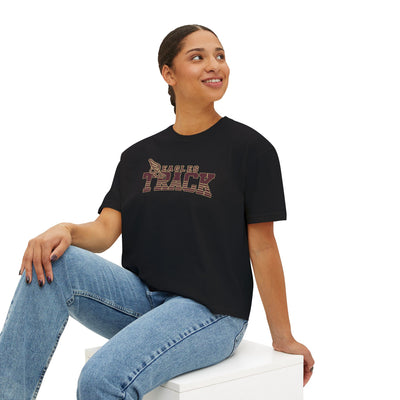 Women's Retro Track Boxy Crop Short Sleeve Graphic Tee
