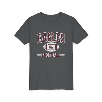 Youth Eagles Football Vintage Distressed Graphic Short Sleeve Soft Tee