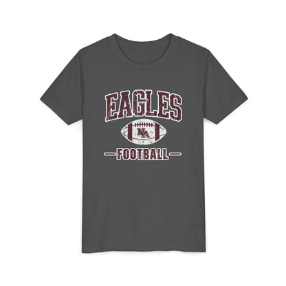 Youth Eagles Football Vintage Distressed Graphic Short Sleeve Soft Tee