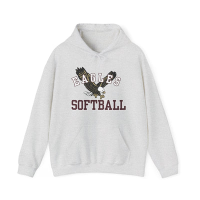 Adult Unisex Flying Softball Eagle Graphic Hoodie