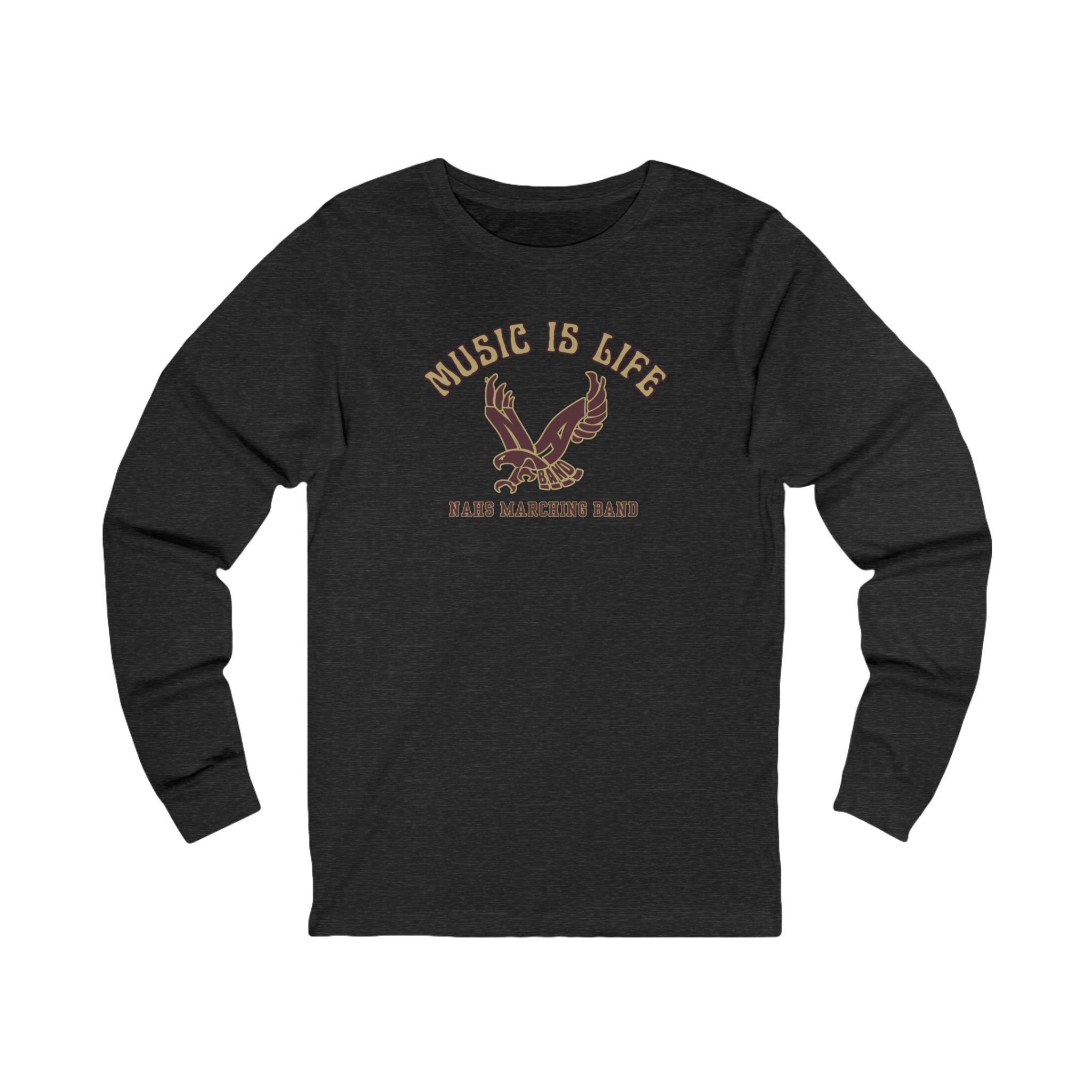 Adult Unisex NAHS Music is Life Graphic Long Sleeve Soft Tee