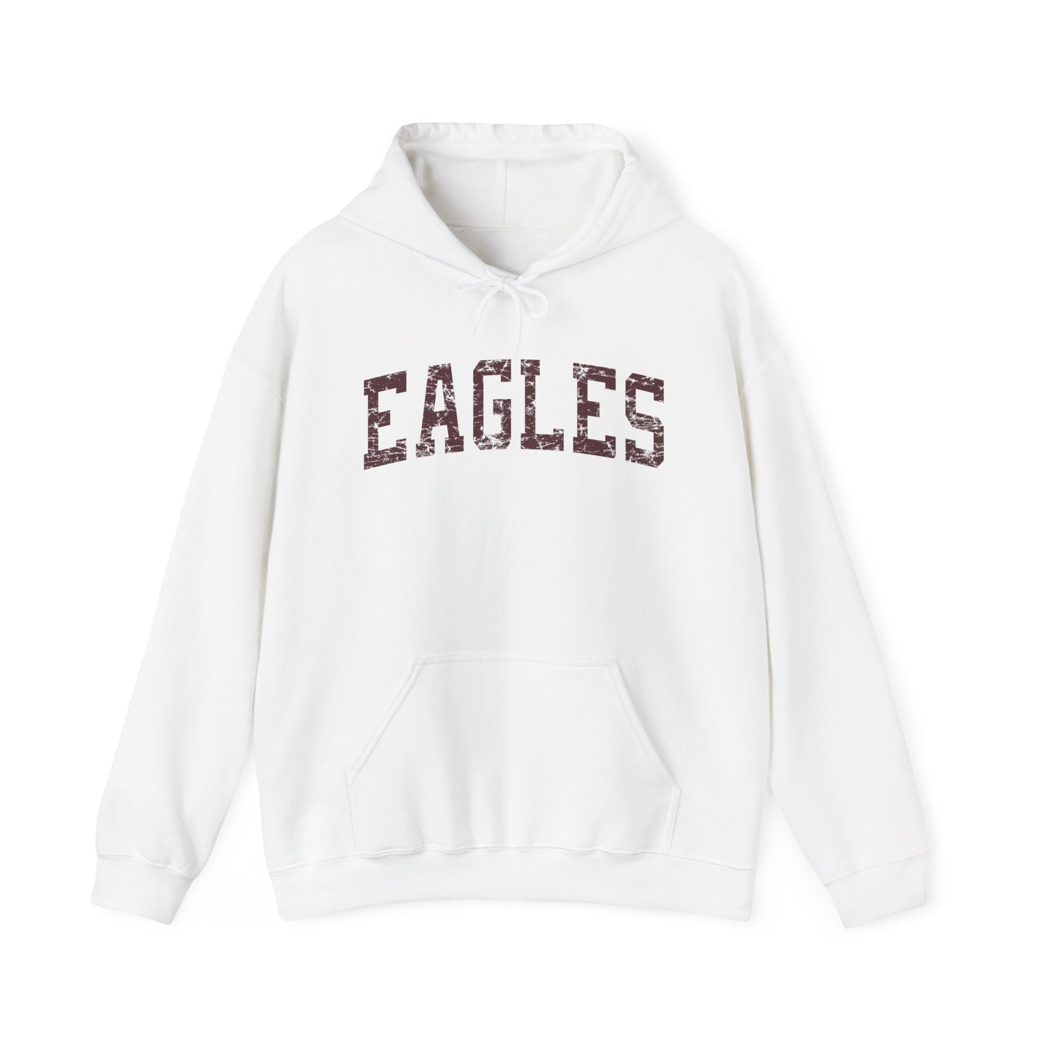 Adult Unisex Distressed Maroon Eagles Graphic Hoodie