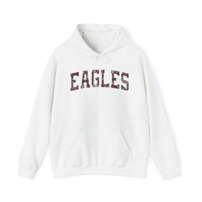 Adult Unisex Distressed Maroon Eagles Graphic Hoodie