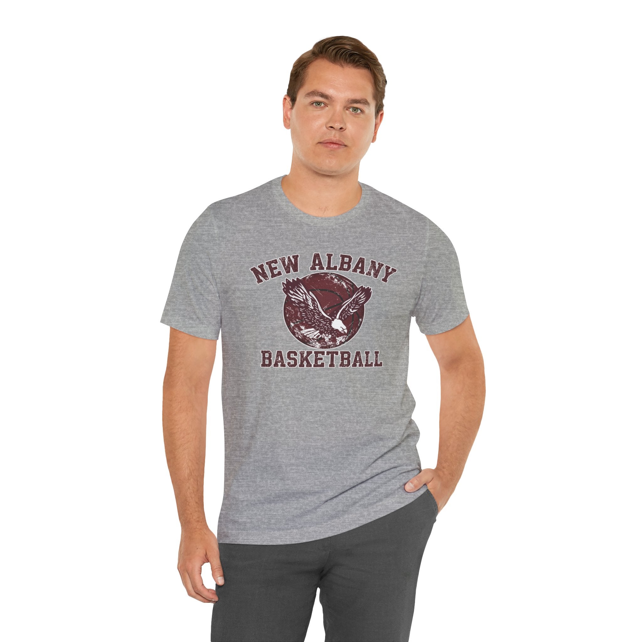 Adult Unisex New Albany Eagles Basketball Vintage Victory Graphic Short Sleeve Soft Tee