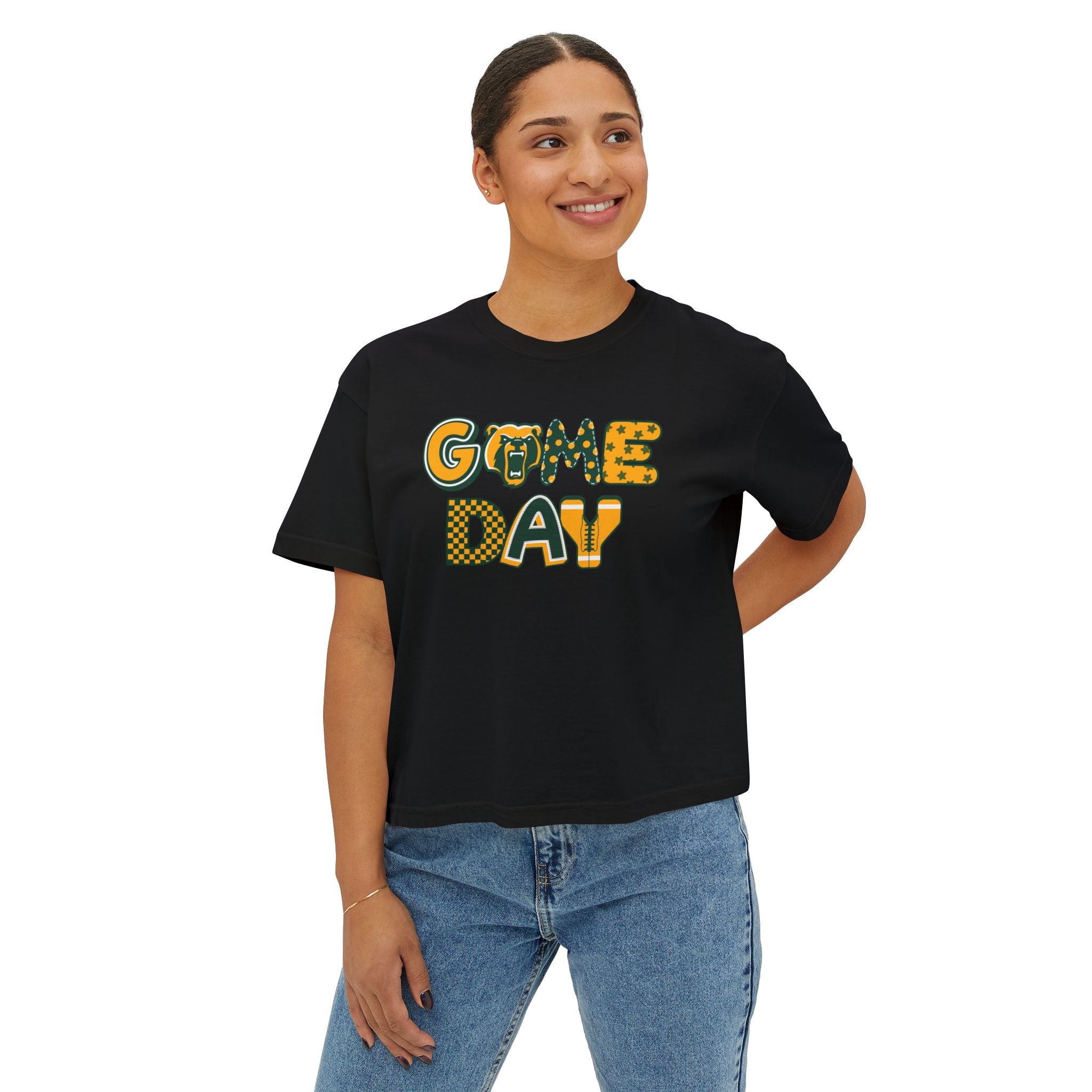 Women's Bruin Game Day Graphic Boxy Crop Short Sleeve Tee