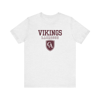 Adult Unisex Columbus Academy Vikings Lacrosse Graphic Short Sleeve Bella + Canvas Soft Tee
