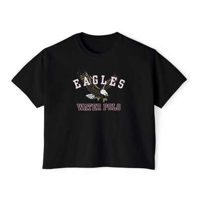 Women's Flying Water Polo Eagle Graphic Boxy Crop Short Sleeve Tee