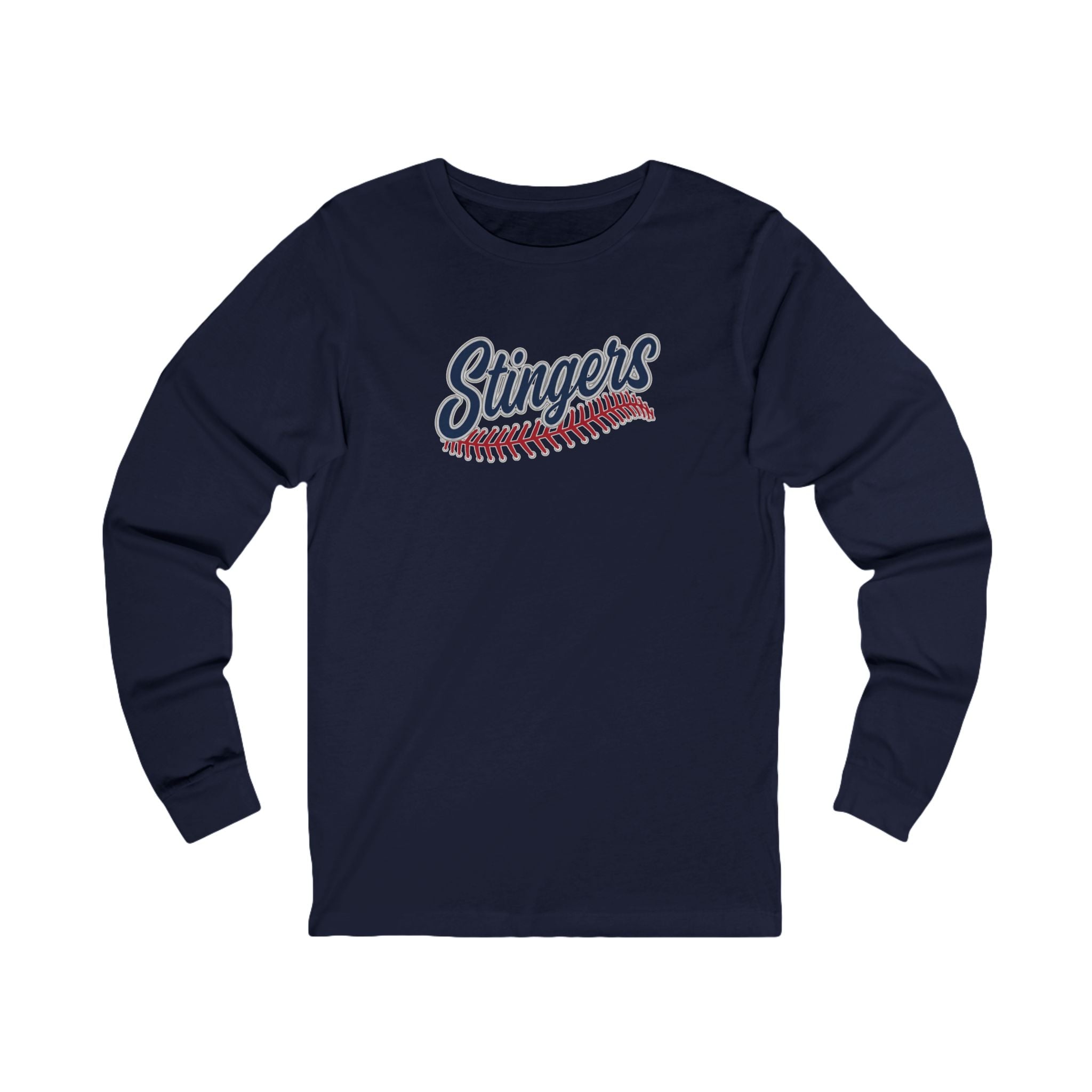 Adult Unisex Stingers Softball Stitches Graphic Long Sleeve Bella + Canvas Soft Tee