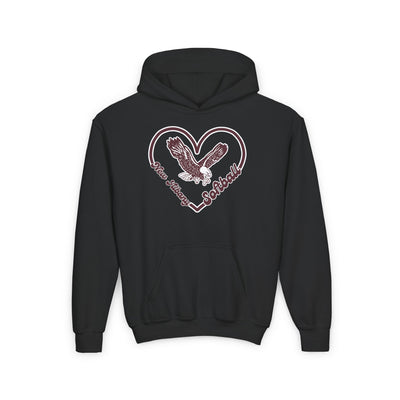 Youth Eagles Softball Heart Graphic Hoodie