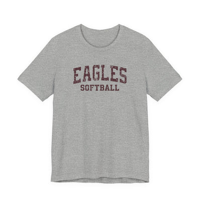 Adult Unisex New Albany Eagles Softball Vintage Distressed Graphic Short Sleeve Soft Tee