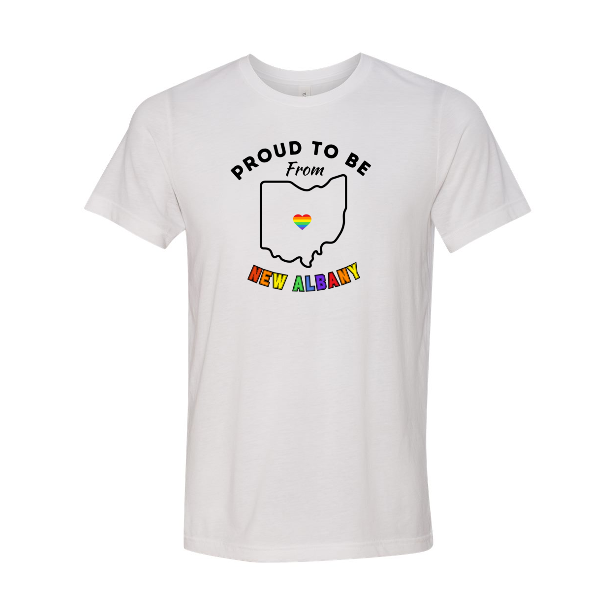 Adult Unisex City Rainbow Pride Super Soft Short Sleeve Graphic Tee - New Albany