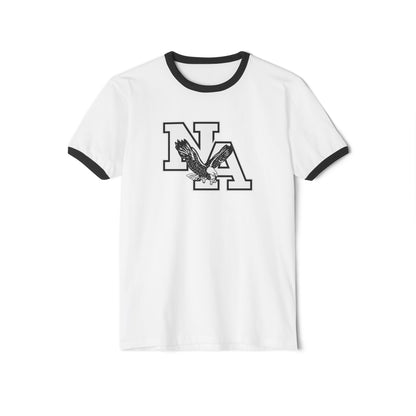 Adult Unisex White/Black Classic NA Logo Graphic Short Sleeve Ringer Tee