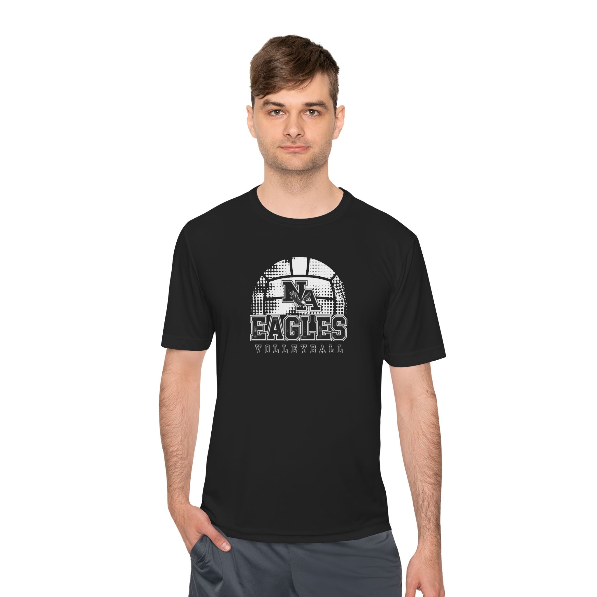 Adult Unisex New Albany Eagles Spike it Graphic Sport-Tek Competitor Performance Tee