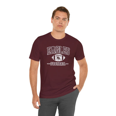Adult Unisex Eagles Football Vintage Distressed Graphic Short Sleeve Soft Tee