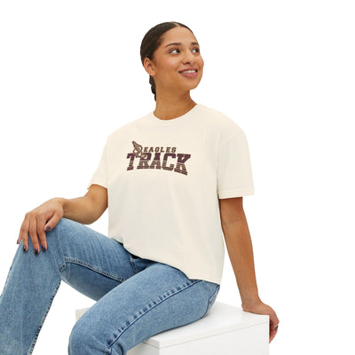 Women's Retro Track Boxy Crop Short Sleeve Graphic Tee