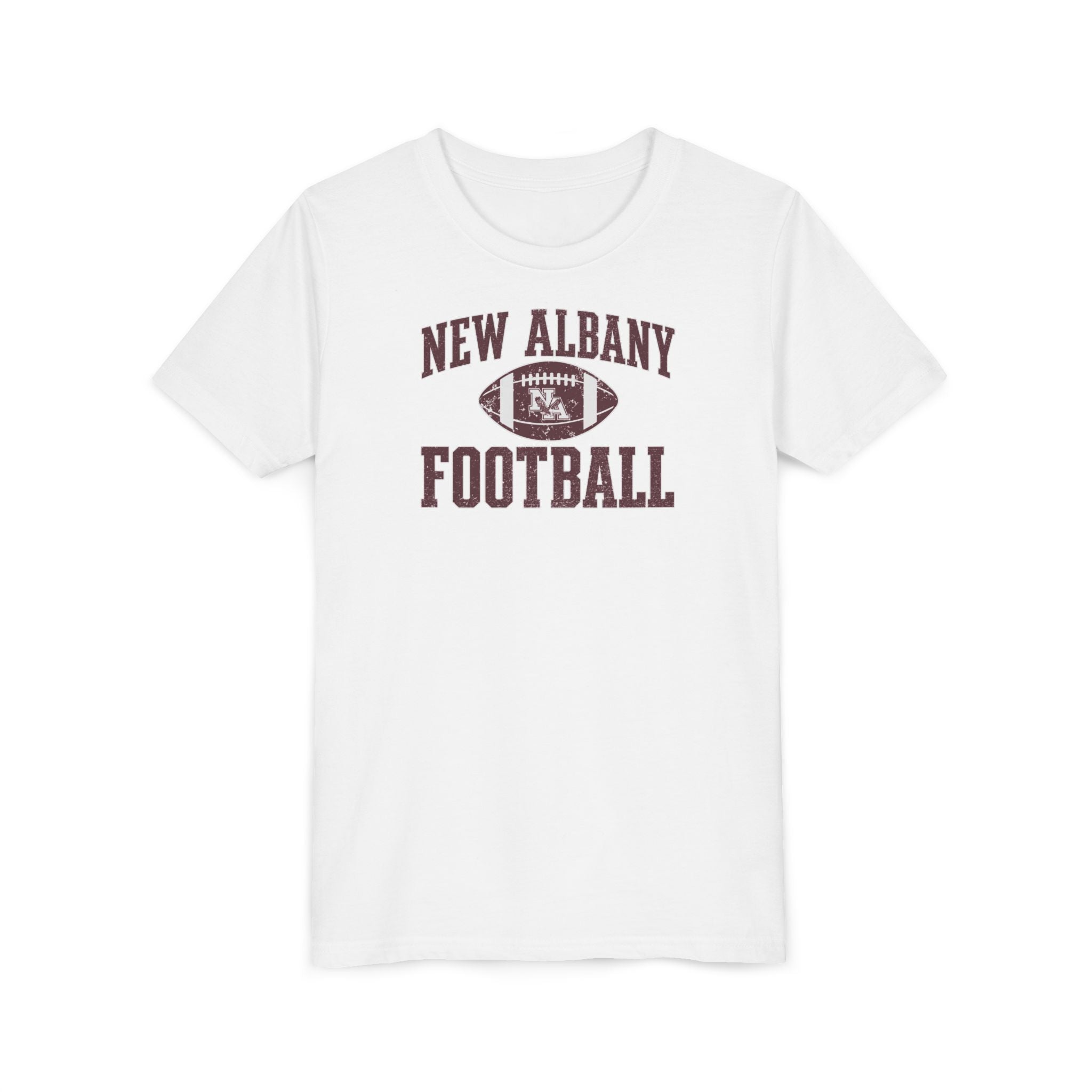 Youth New Albany Vintage Vibes Football Helmet Graphic Short Sleeve Bella + Canvas Soft Tee