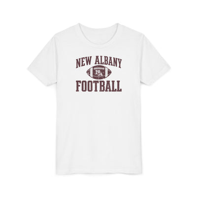 Youth New Albany Vintage Vibes Football Helmet Graphic Short Sleeve Bella + Canvas Soft Tee