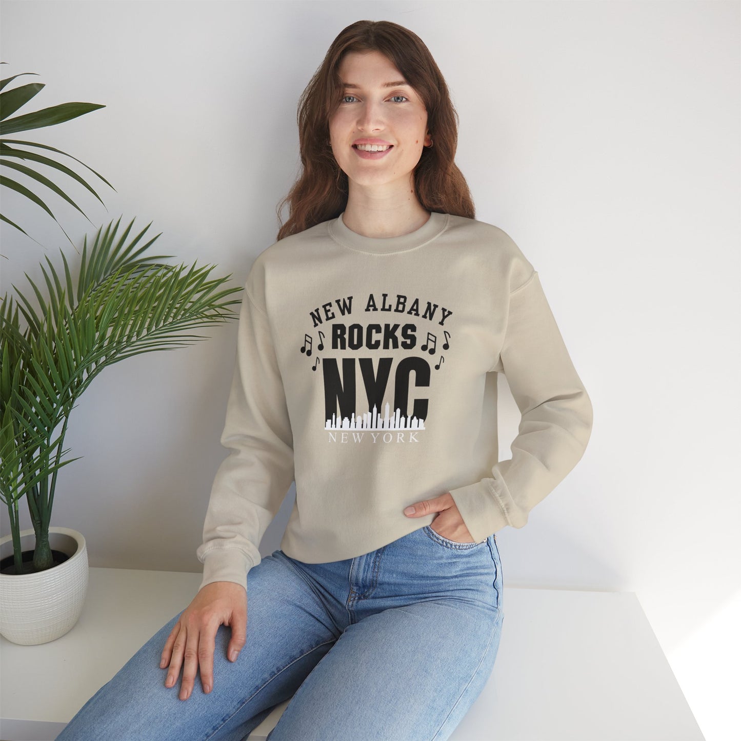 Adult Unisex Rock NYC Graphic Sweatshirt - New Albany Eagles