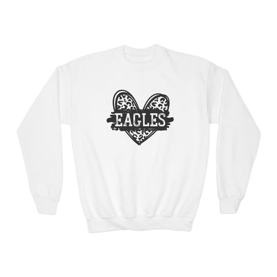 Youth Eagles Animal Print Heart Graphic Sweatshirt