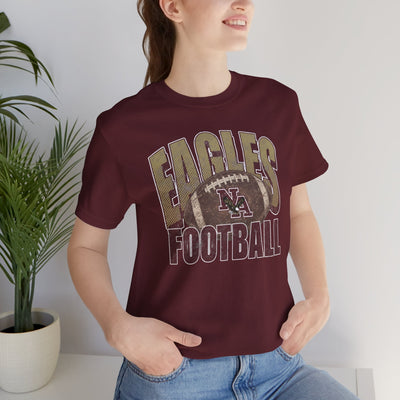 Adult Unisex New Albany First-Down Distressed Football Graphic Short Sleeve Soft Tee