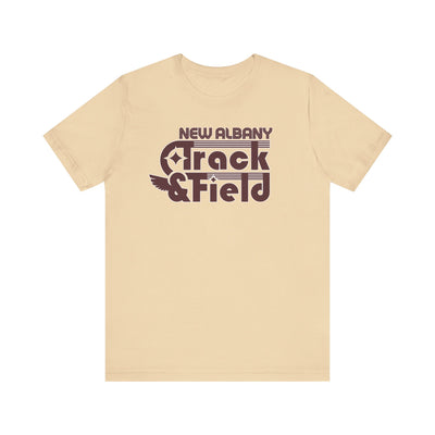 Adult Unisex Retro Track and Field Graphic Short Sleeve Soft Tee
