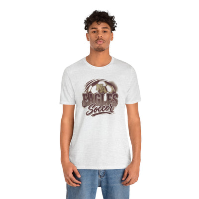 Adult Unisex New Albany Eagles Ombre Soccer Graphic Short Sleeve Bella + Canvas Soft Tee