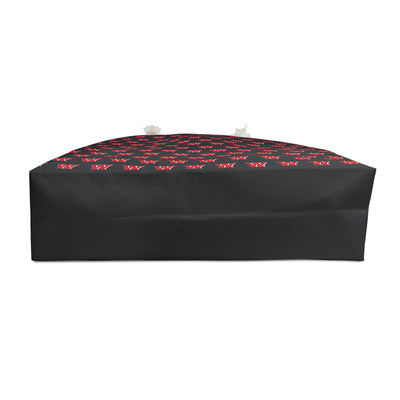 Weir Red Riders Allover W Logo Print Tote - Black