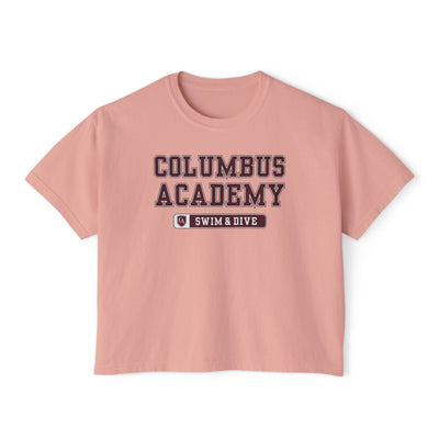 Women's Columbus Academy Swim & Dive Graphic Boxy Crop Short Sleeve Tee