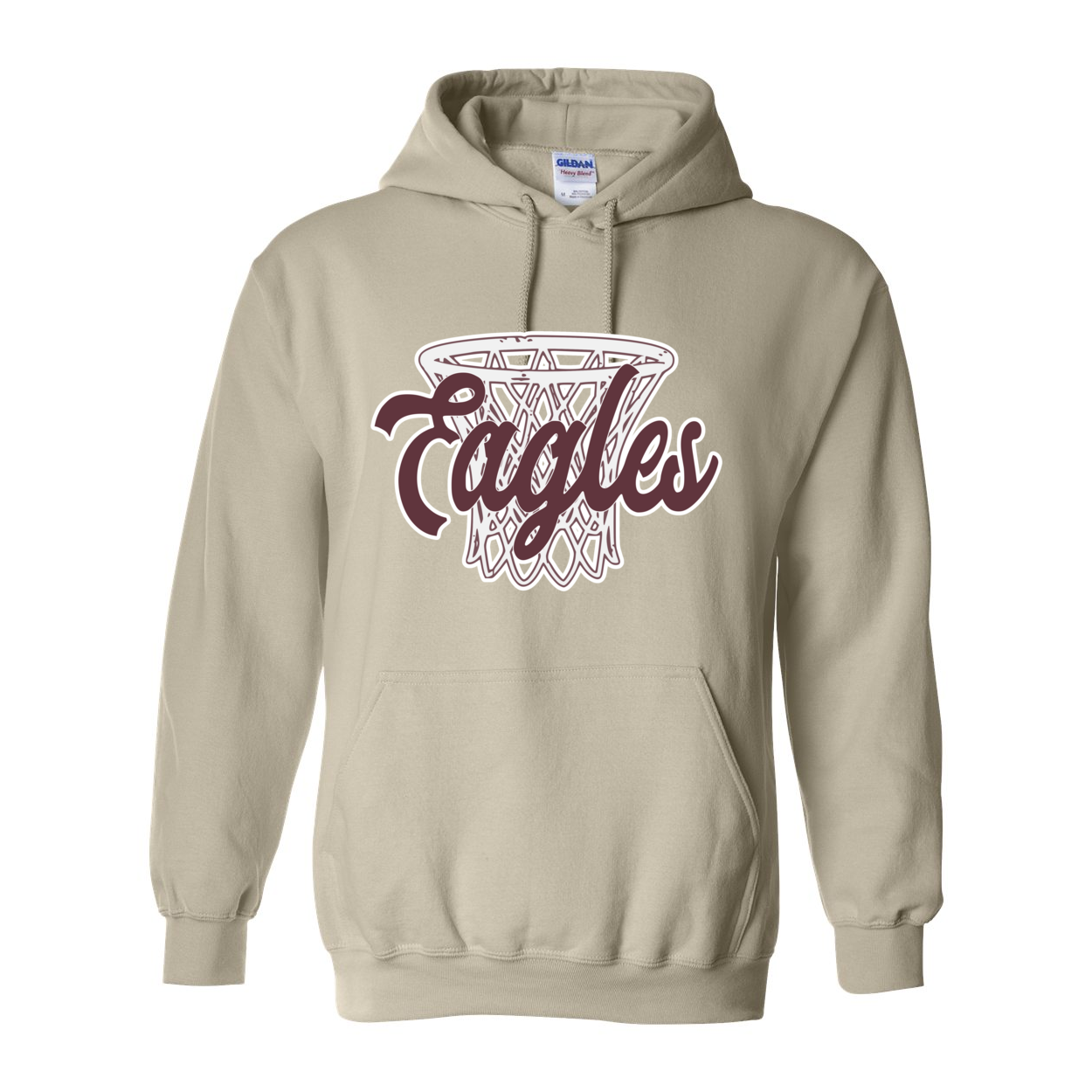 Adult Unisex Vintage Eagles Hoops Basketball Graphic Hoodie