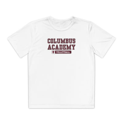 Youth Columbus Academy Volleyball Graphic Sport-Tek Competitor Performance Tee