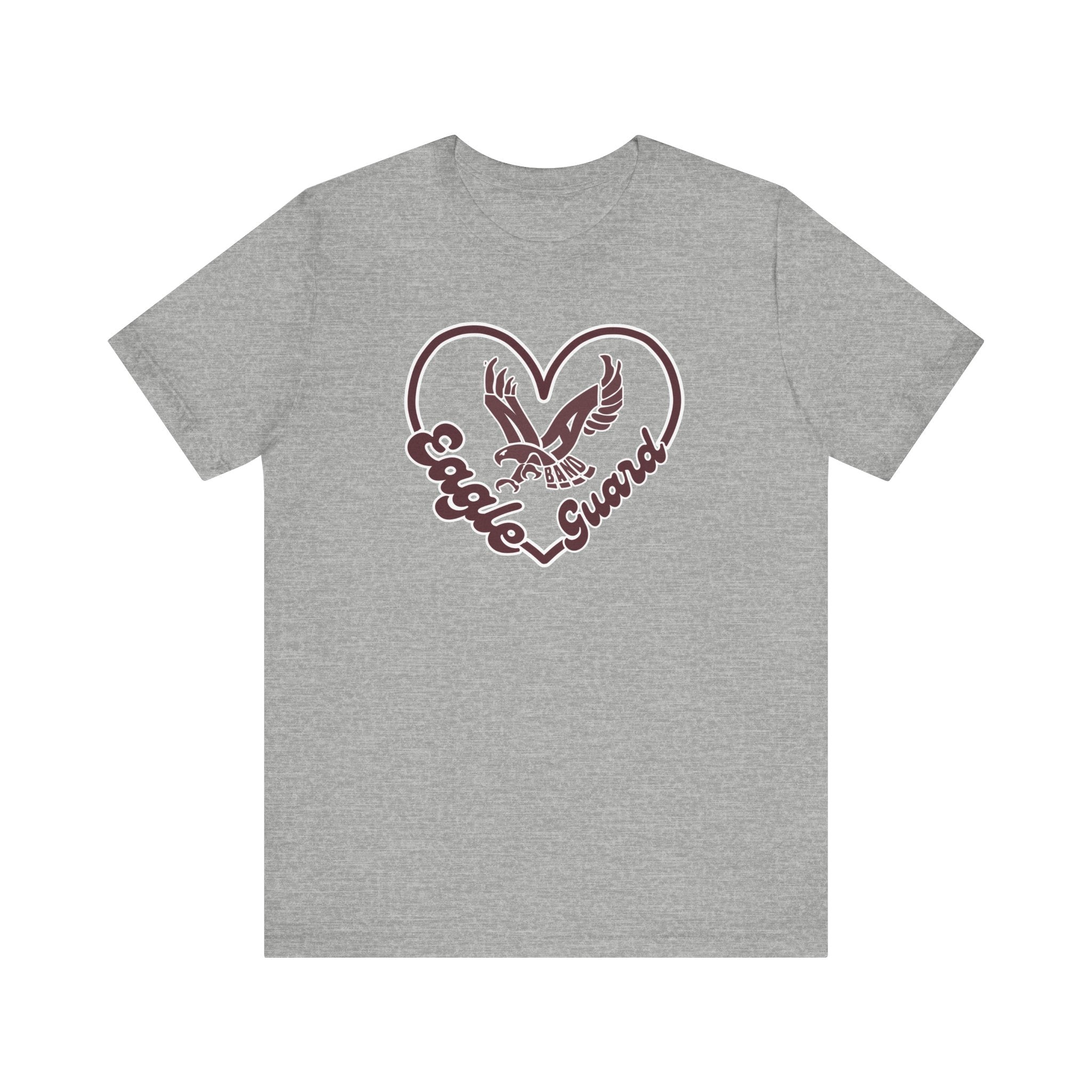 Adult Unisex Eagle Guard Heart Graphic Short Sleeve Soft Tee