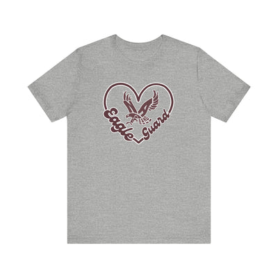 Adult Unisex Eagle Guard Heart Graphic Short Sleeve Soft Tee