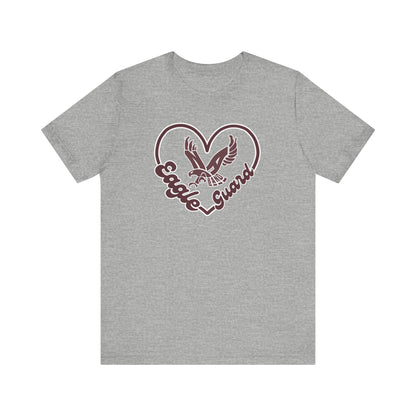 Adult Unisex Eagle Guard Heart Graphic Short Sleeve Soft Tee