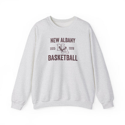 Adult Unisex Vintage Distressed New Albany Basketball Graphic Sweatshirt