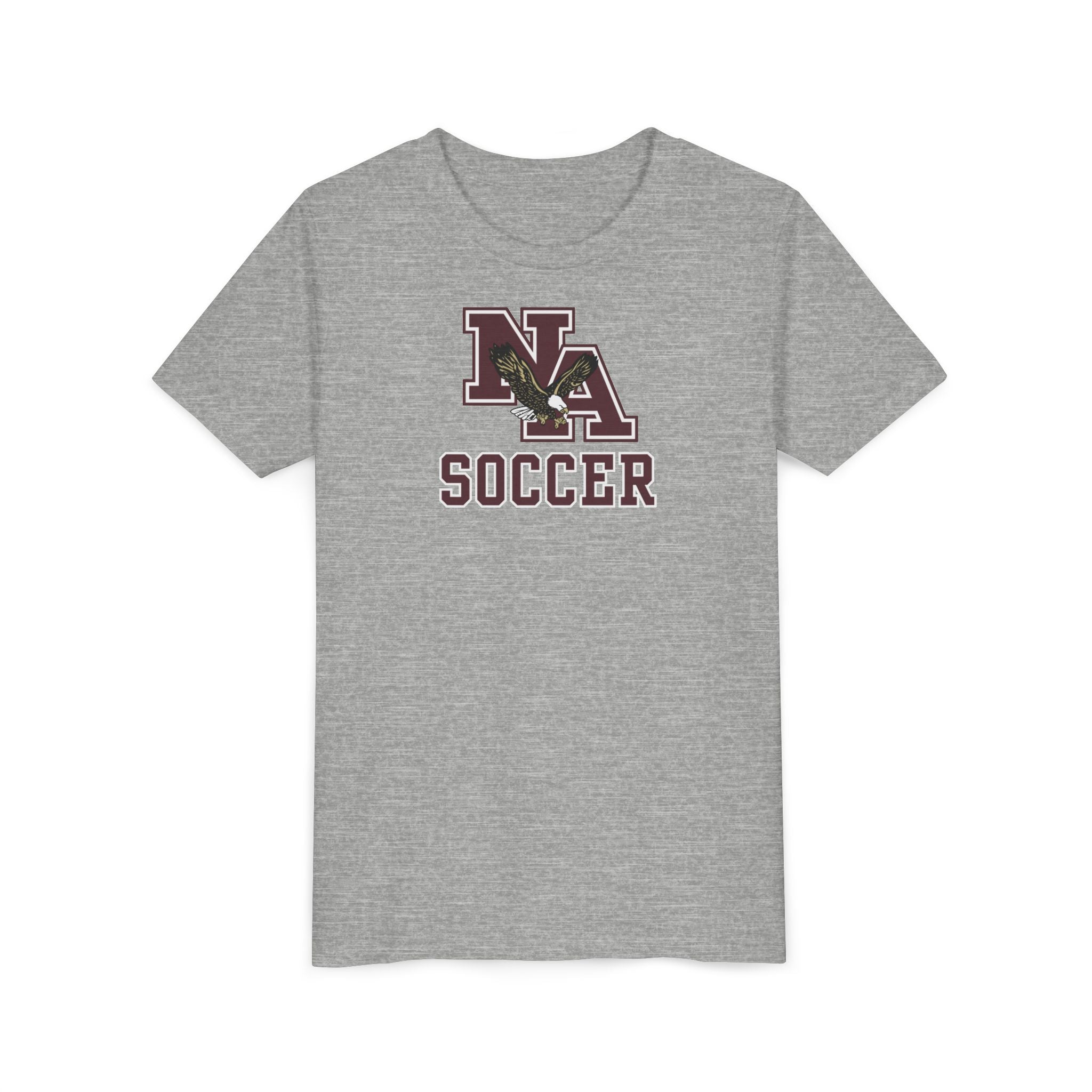Youth New Albany Classic Maroon Soccer Logo Graphic Short Sleeve Bella + Canvas Soft Tee