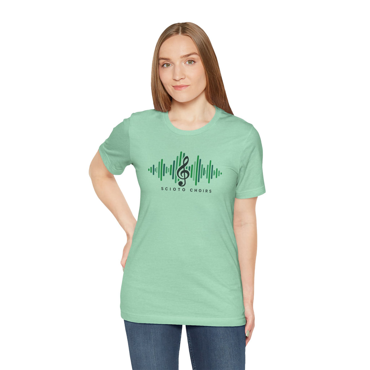 Adult Unisex Dublin Scioto Choirs Sound Wave Graphic Short Sleeve Soft Tee