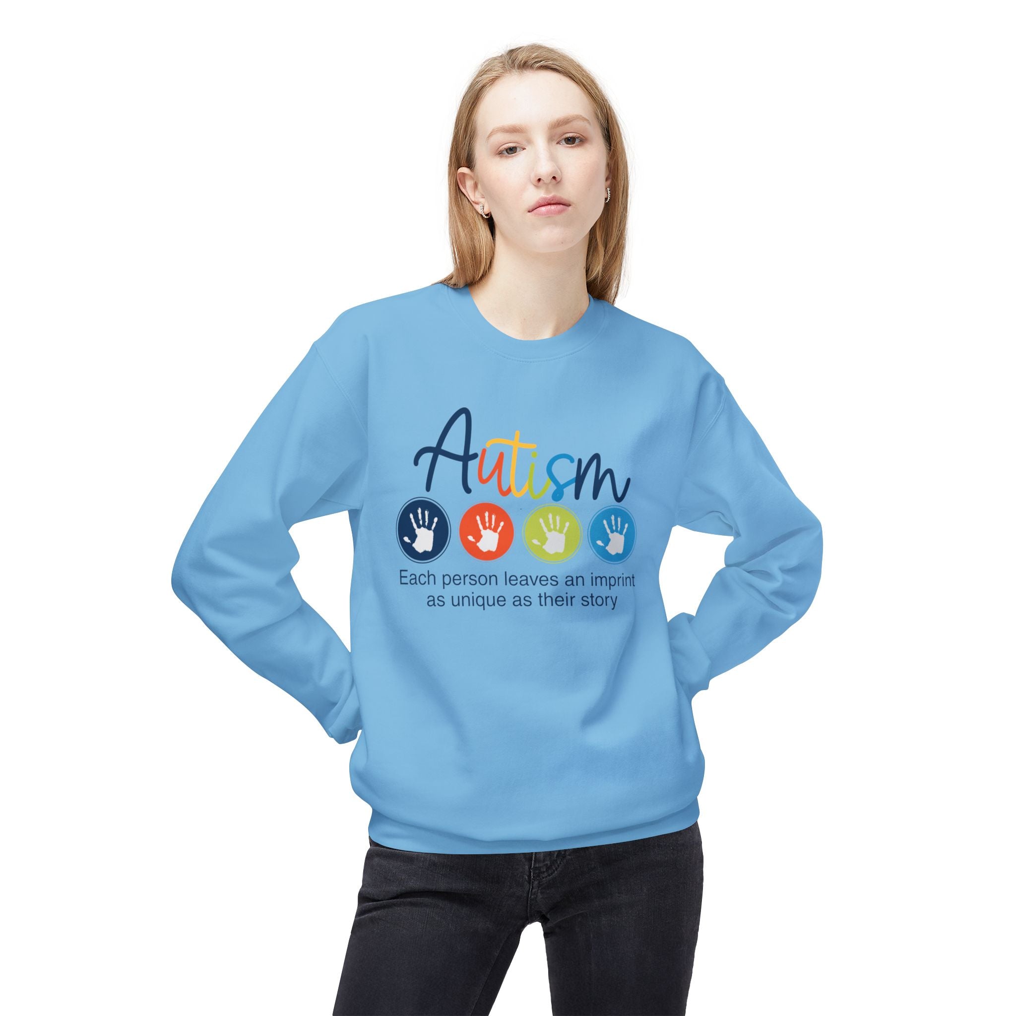 Adult Unisex Autism Imprint Graphic Soft Style Sweatshirt