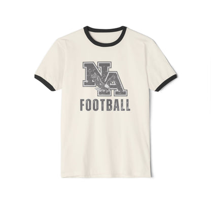 Adult Unisex Distressed Vintage Football Logo Graphic Short Sleeve Ringer Tee