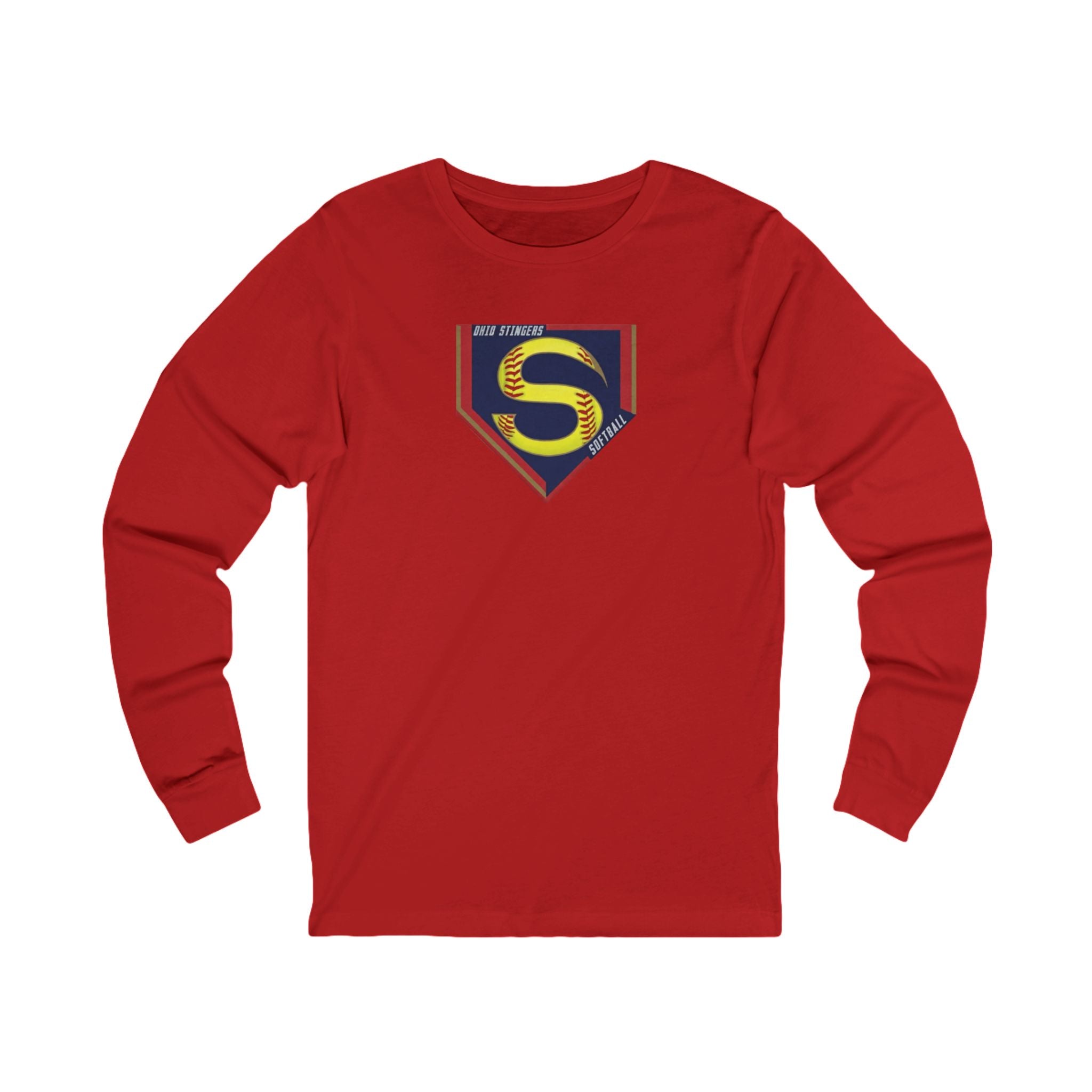 Adult Unisex Stingers Softball Logo Graphic Long Sleeve Bella + Canvas Soft Tee