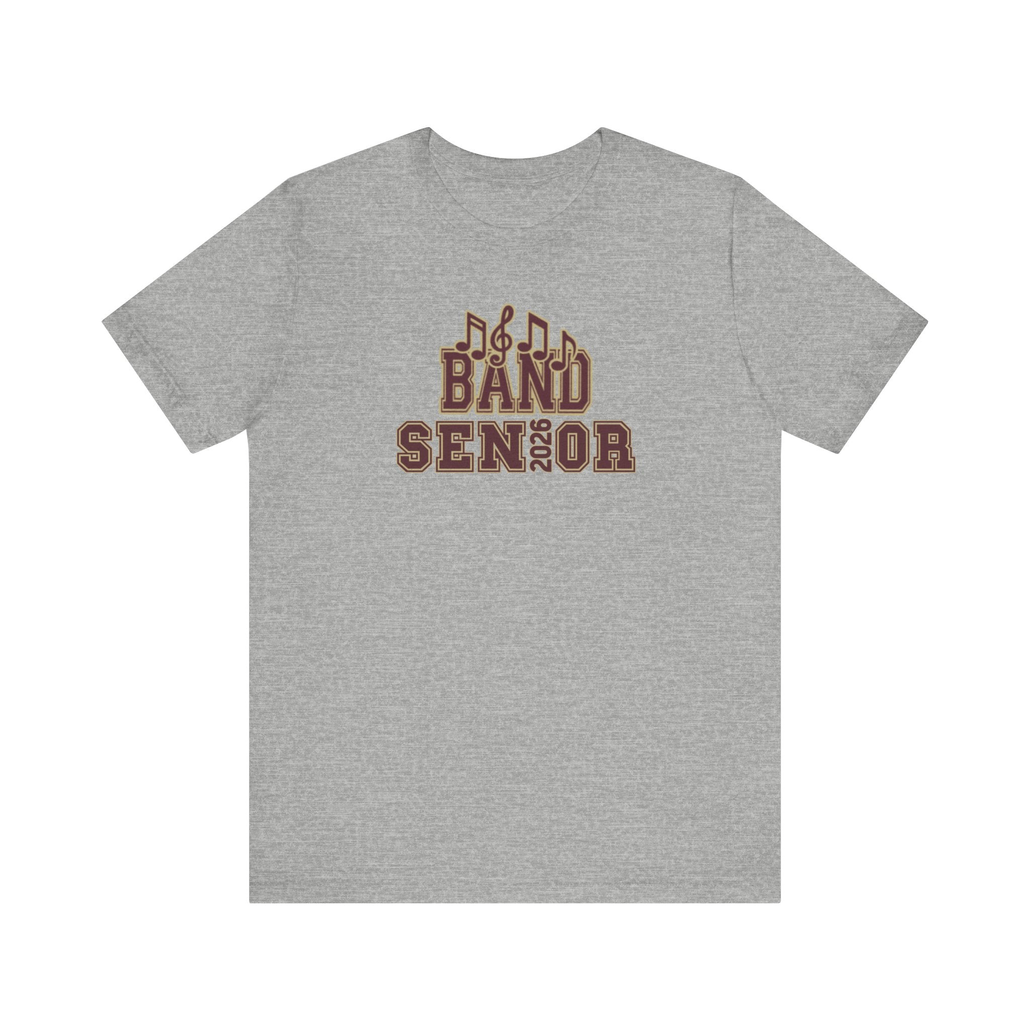 Adult Unisex Band Senior Musical Note Graphic Short Sleeve Soft Tee