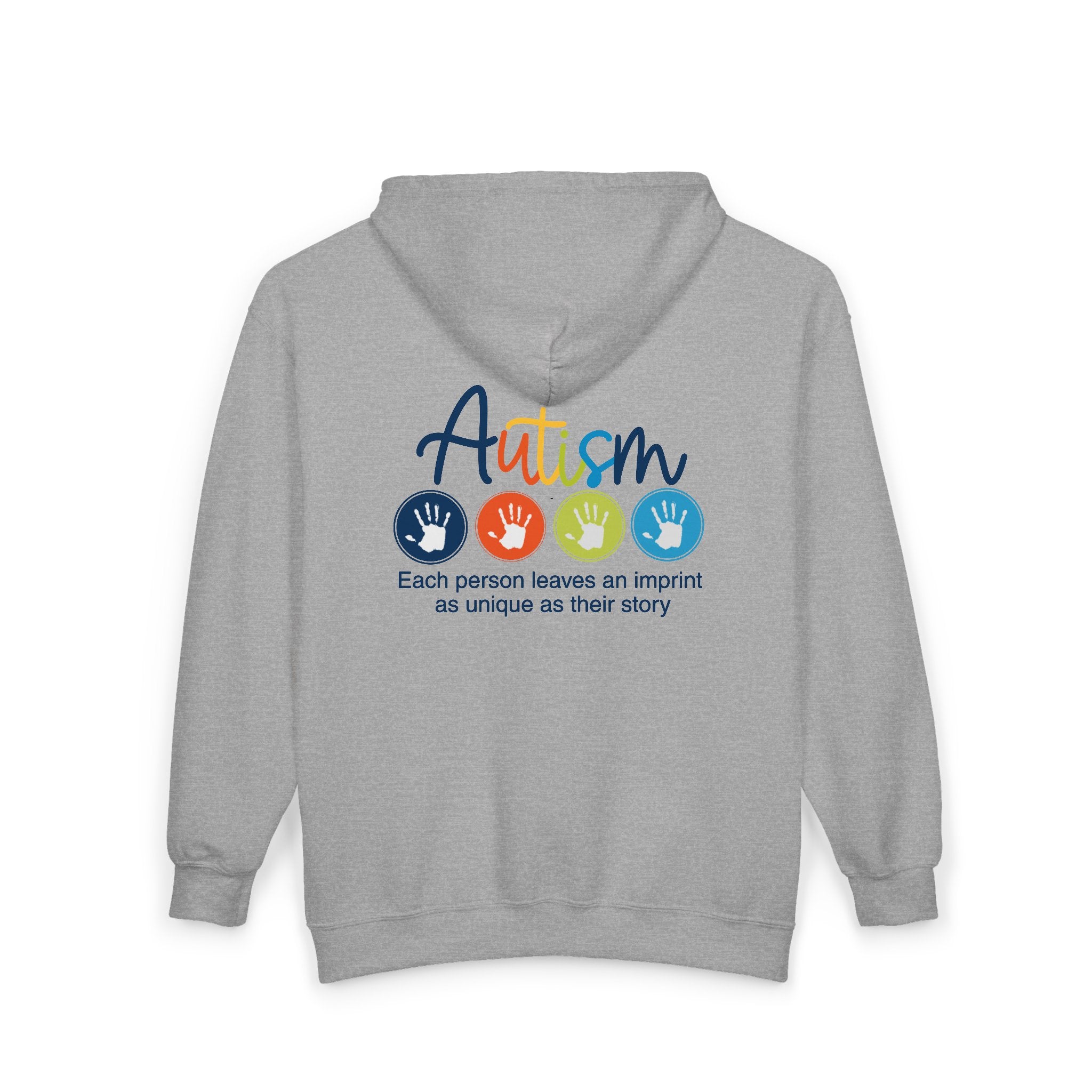 Adult Unisex Autism Imprint Graphic Full-Zip Sweatshirt