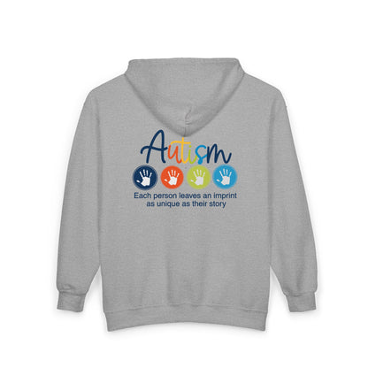 Adult Unisex Autism Imprint Graphic Full-Zip Sweatshirt