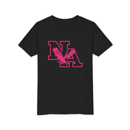 Youth Neon Pink Power NA Logo Graphic Soft Tee - PINK OCTOBER