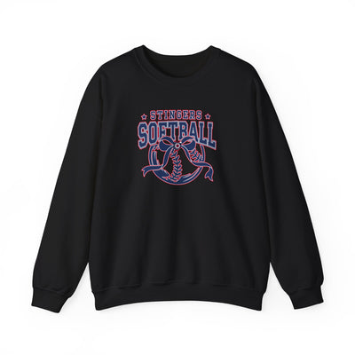 Adult Unisex Stingers Softball Spirit Bow Graphic Sweatshirt