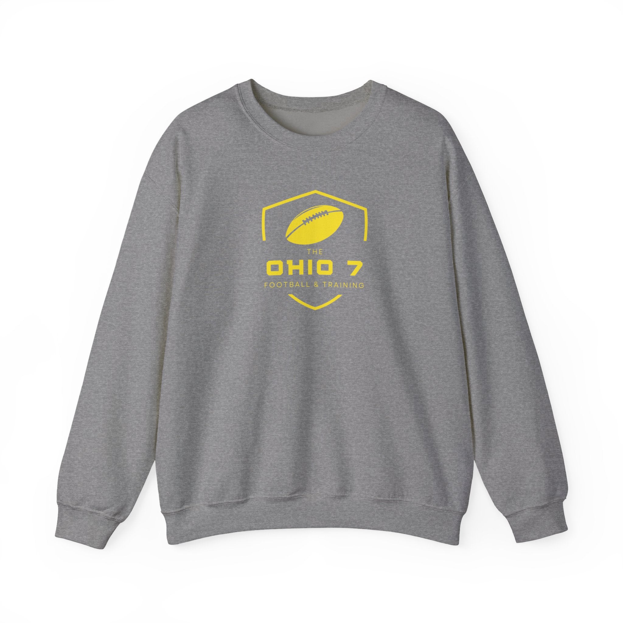 Adult Unisex The Ohio 7 Yellow Logo Gildan Heavy Blend Crewneck Sweatshirt