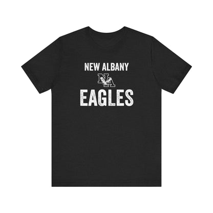 Adult Unisex Vintage Distressed New Albany Eagles Graphic Short Sleeve Soft Tee