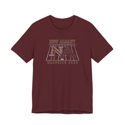 Adult Unisex New Albany Band Field Formation Graphic Short Sleeve Bella + Canvas Soft Tee