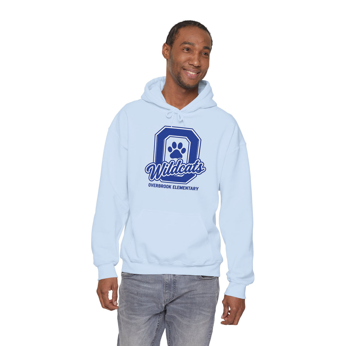 Adult Unisex Overbrook Elementary Wildcats Block Letter Graphic Hoodie